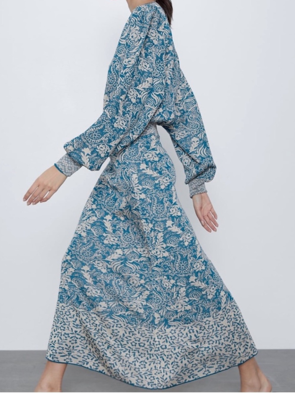 Zara Jacquard Maxi Dress, M